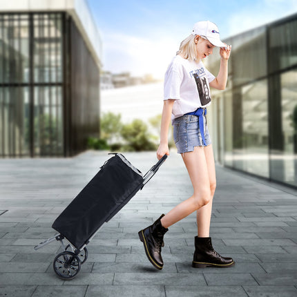 Shopping Trolley Cart, Foldable 32.8L, 35kg, 2 Wheels