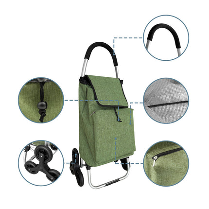 Shopping Trolley Stairclimber, 45L, Insulated Bag