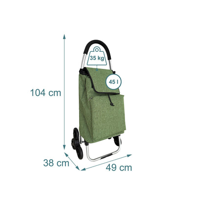 Shopping Trolley Stairclimber, 45L, Insulated Bag