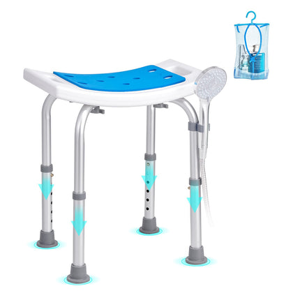 Shower Chair, Adjustable Height, Non-Slip, 350 lb Capacity