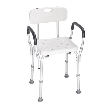 Shower Chair With Back, Adjustable Height, 350 lb, Non-Slip