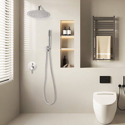 Shower Faucet Set, 10-Inch Rain Head, Handheld, Chrome