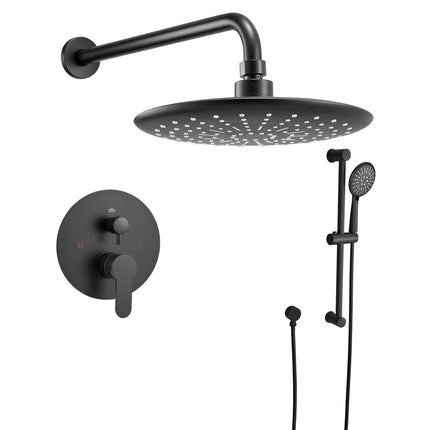 Shower Faucet Set, 9-Inch Rain Head, Handheld, Brass Valve