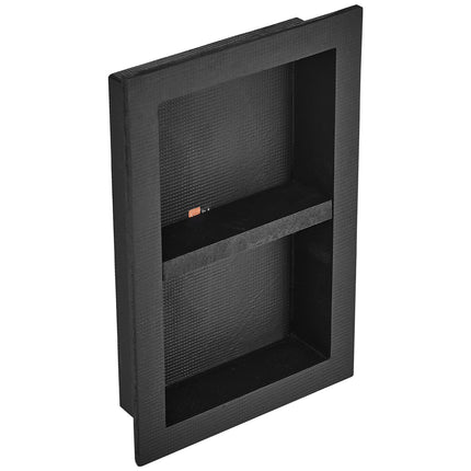 Shower Niche Ready For Tile, 16x24 In, Double Shelf, Black