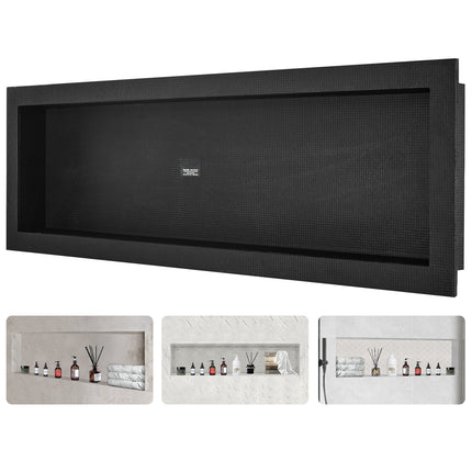 Shower Niche Ready for Tile, 16x50 In, Black