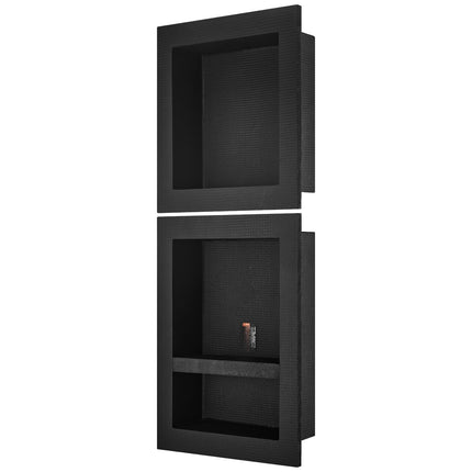 Shower Niche Ready for Tile, Waterproof, Triple Shelf, Black