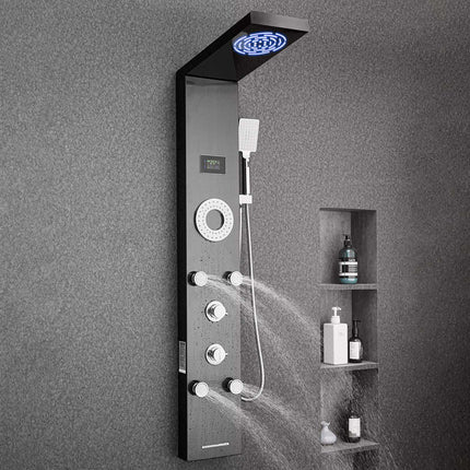 Shower Panel Tower System 53 In, LED, 6-Function