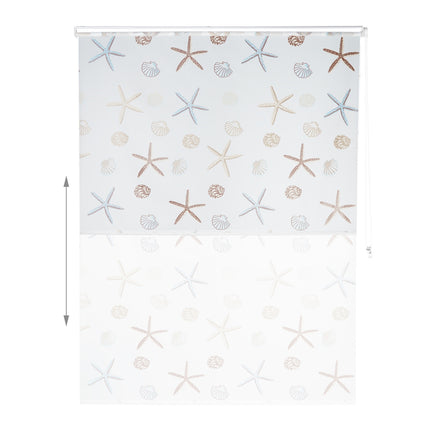 Shower Roller Blind, Ocean Print, Water-Repellent