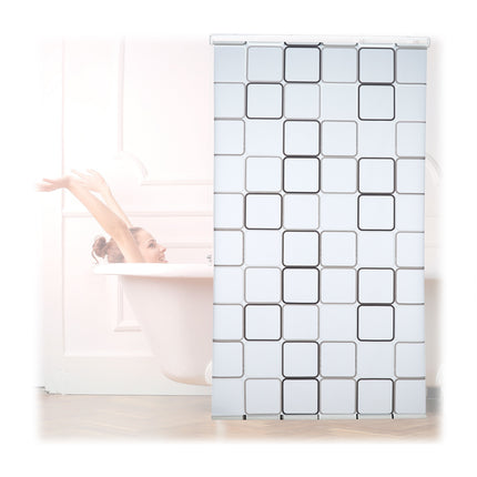 Shower Roller Blind, Water-Repellent, Retro Tile Design