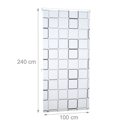 Shower Roller Blind, Water-Repellent, Retro Tile Design
