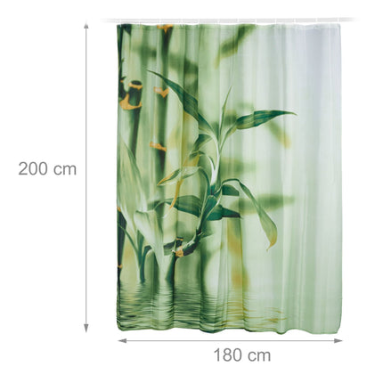 Shower curtain bamboo green