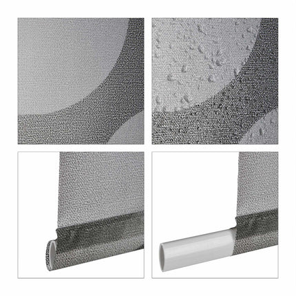Shower curtain gray dots