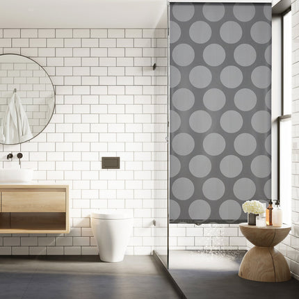 Shower curtain gray dots