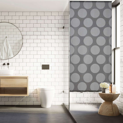 Shower curtain gray dots