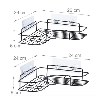 Shower tray without drilling, set of 2