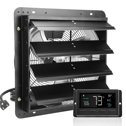 Shutter Exhaust Fan 406 mm, 1747 CFM, Temp Humidity Control