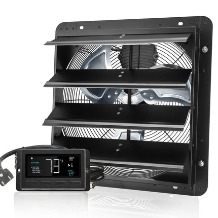 Shutter Exhaust Fan 406 mm, 1747 CFM, Temp Humidity Control