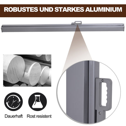 Side awning in gray polyester for privacy and sun protection, 3x1.6m
