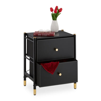 Side Cabinet with 2 Leather-Look Drawers