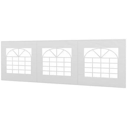 Pavilion side panel with window, 6x2m Waterproof White