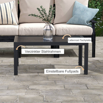 Rectangular outdoor table in steel - weatherproof, easy to maintain