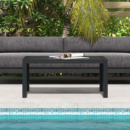 Rectangular outdoor table in steel - weatherproof, easy to maintain