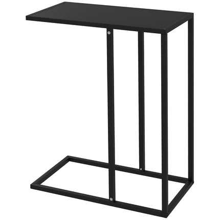 C-shaped side table - Steel frame, bedside table and laptop
