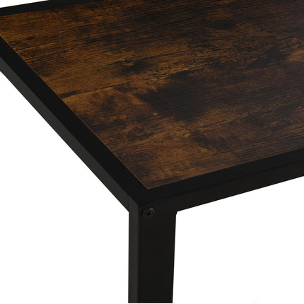 C-shaped side table, metal MDF, Rustic brown, 41x51x64 cm