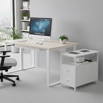 Side Table with USB Ports and Power Outlets