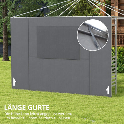 Gazebo side walls, mesh window, dark grey, 2.95x2.95M