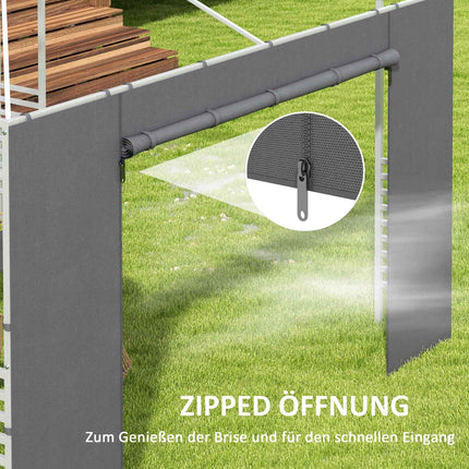Gazebo side walls, mesh window, dark grey, 2.95x2.95M