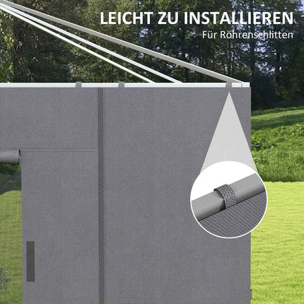Gazebo side walls, mesh window, dark grey, 2.95x2.95M