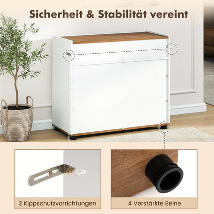Sideboard Buffet Cabinet with Storage, White, 2 Doors