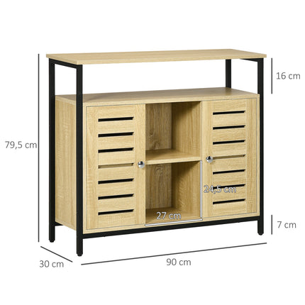 Sideboard, 2 doors & shelves, Steel frame