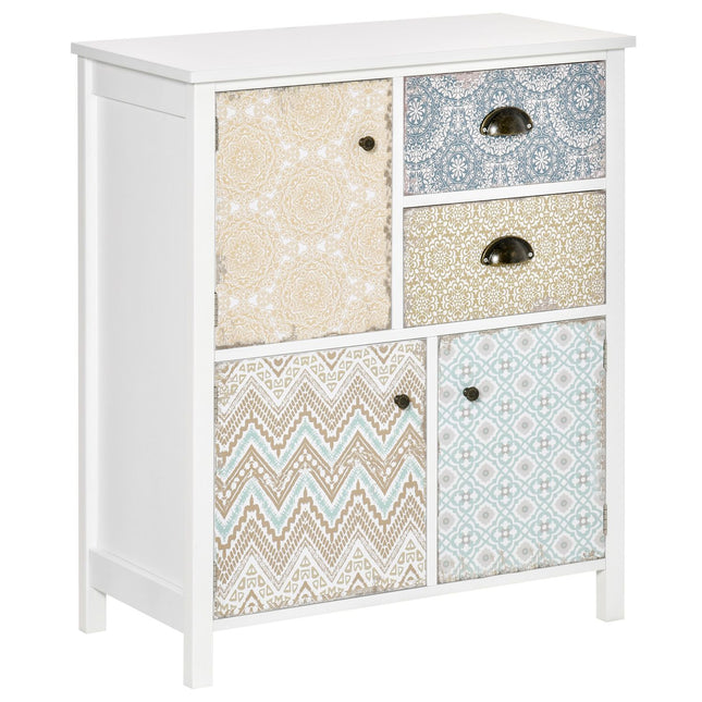 Colorful Shabby Chic wooden sideboard - 68x34x80 cm