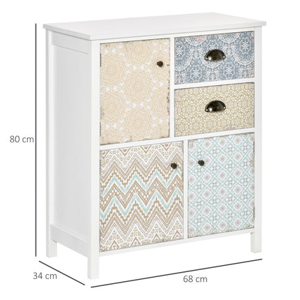 Colorful Shabby Chic wooden sideboard - 68x34x80 cm