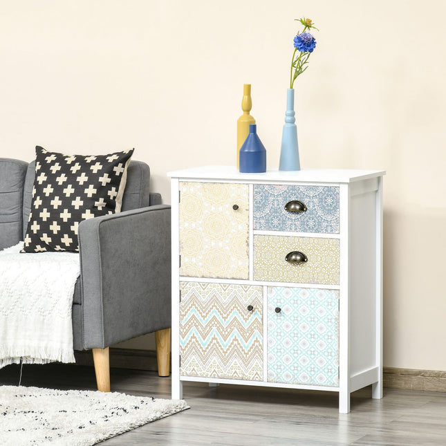 Colorful Shabby Chic wooden sideboard - 68x34x80 cm