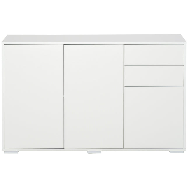 White sideboard chest of drawers with 2 drawers & 3 doors