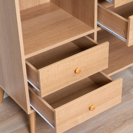 Sideboard with open compartments, Scandi Design, Natural white