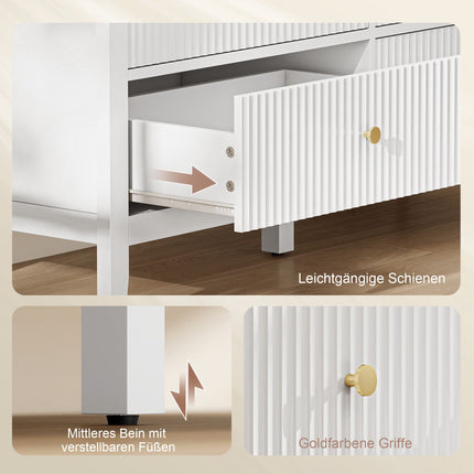 Sideboard with 6 Drawers, White, 100 x 40 x 78 cm