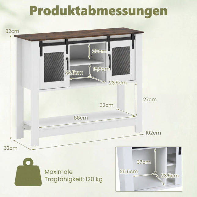 Sideboard with Adjustable Shelves and Sliding Doors