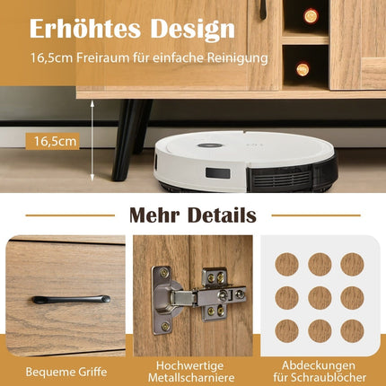 Sideboard with Wine Rack, Drawers, and Adjustable Shelves