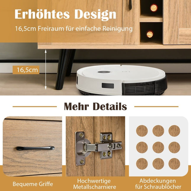 Sideboard with Wine Rack, Drawers, and Adjustable Shelves