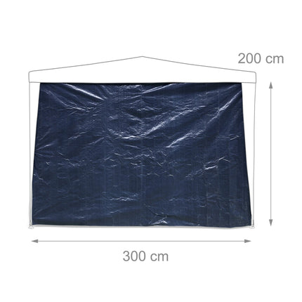 Side panels in dark blue pavilion - set of 3