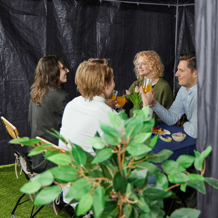 Side panels in gray pavilion - set of 3