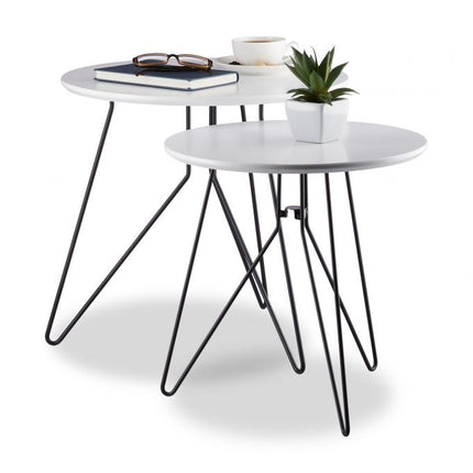 Side table, 2 pcs, white