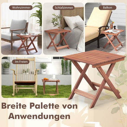 Side table acacia wood garden table small balcony table X-shape 46 x 46 x 45 cm