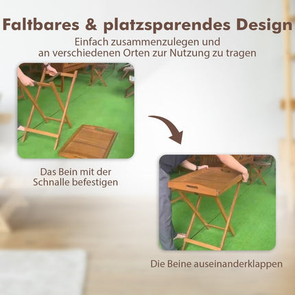 Side table acacia wood garden table small balcony table wooden table with slat table top 68 x 44 x 74 cm natural