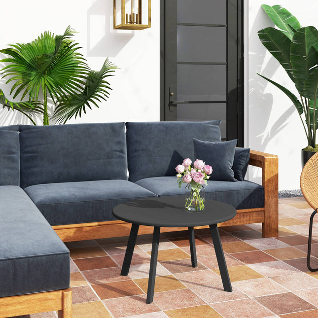 Round metal outdoor table - weather resistant, easy to clean