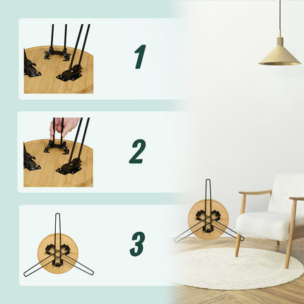 Side table bamboo & metal